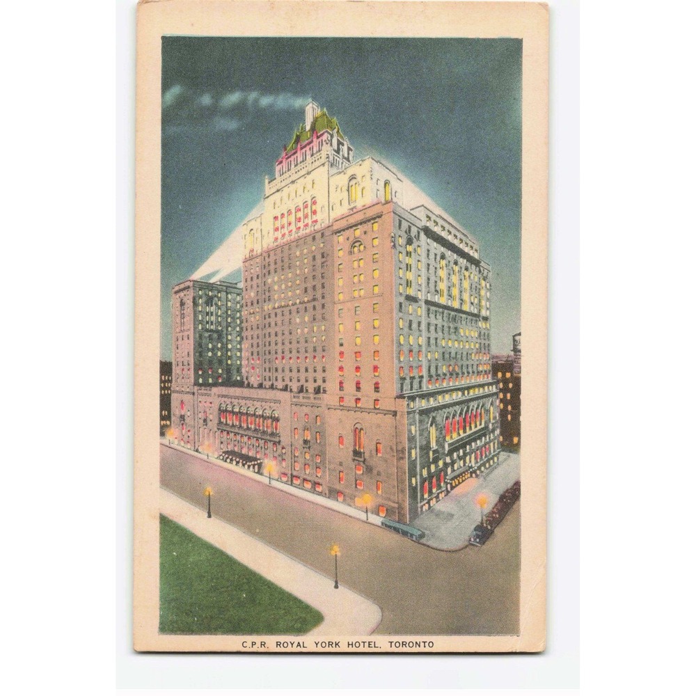 Vintage 1949 C.P.R. Royal York Hotel Toronto Postcard Bond Street Series VG